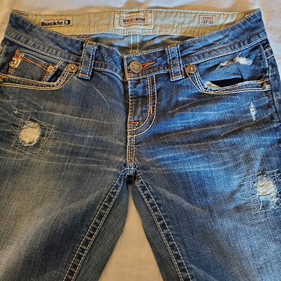 MEK Women's Distressed Frisco Bootcut Jeans Size 27/32 - Picture 2 of 4